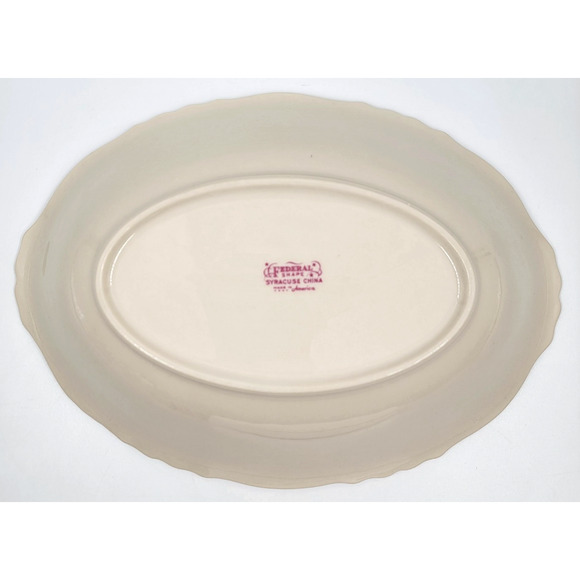 Syracuse Pendleton Federal 10" Oval Vegetable Serving Bowl Gold Trim 1949-1966 - Picture 4 of 4